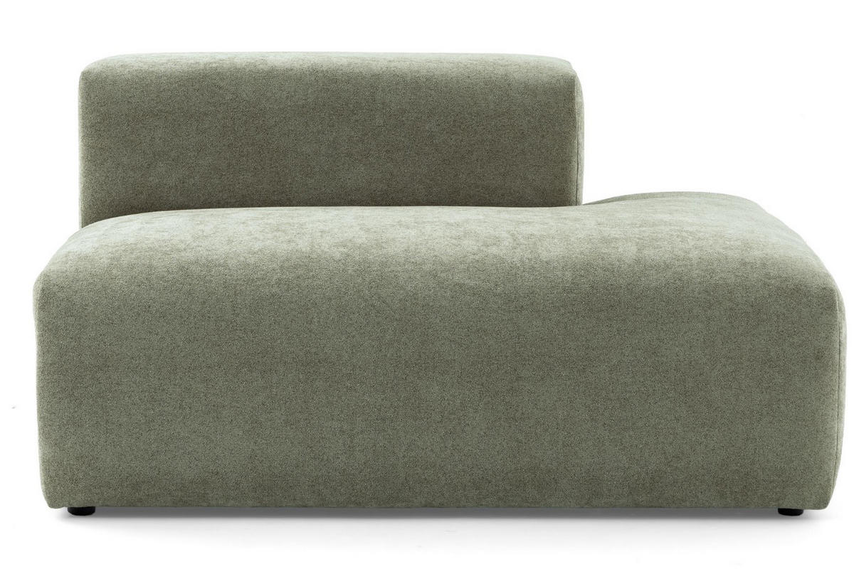 4-SITZER modulares Ecksofa HEAVEN SET 3 Rechts, Breite 270 cm Webstoff Grün - Schwarz/Grün, Holz/Kunststoff (270/245cm) - Muffo