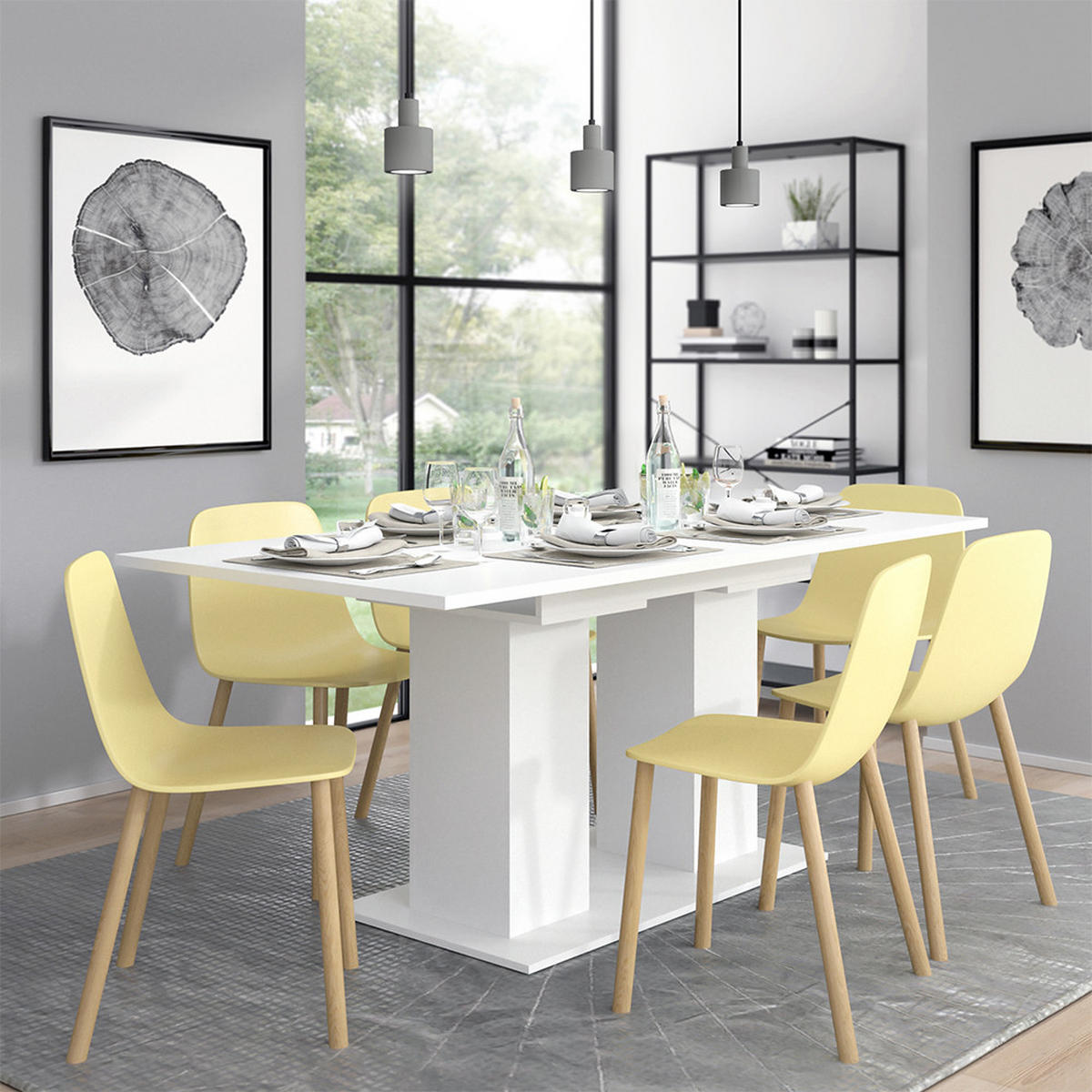 ESSTISCH Dix Weiß 140 x 90 cm - Weiß, Holzwerkstoff (90/140/76cm) - Vicco