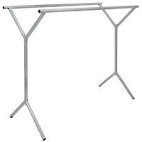 KLEIDERSTÄNDER mit 2 Aufhängestangen, 150/40/125 cm, Silber - Silberfarben, Metall (40/125/150cm) - eyepower