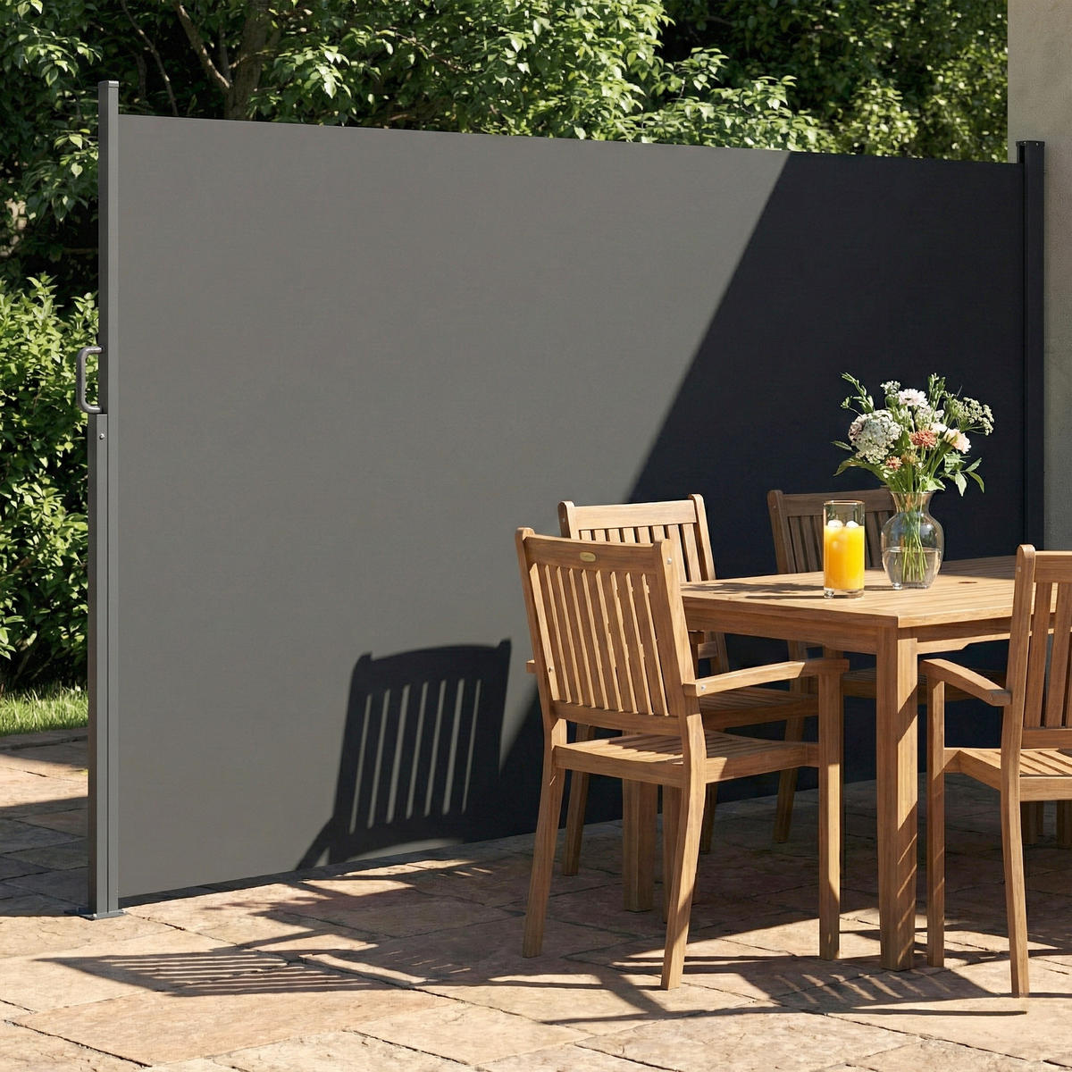 SEITENMARKISE Aluminium Polyester Dunkelgrau - Dunkelgrau, Metall (5/185/420cm) - Outsunny