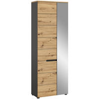 GARDEROBENSCHRANK Canu Garderobe in Basalt grau Nb. und Artisan Nb. B/H/T: 65x190x37 cm - Grau, Holzwerkstoff (65/190/37cm)