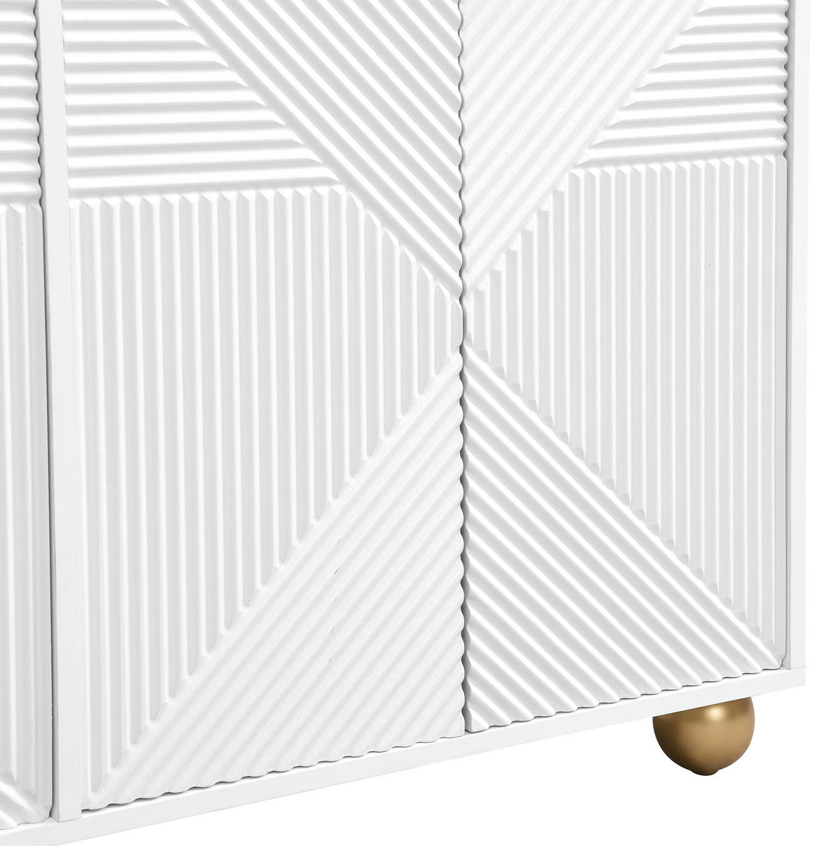 KOMMODE aus MDF 120x35x71,5cm in Weiß mit 4 Türen - Weiß, Holzwerkstoff (120/71.5/35cm) - Modfu