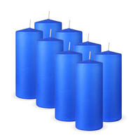 STUMPENKERZEN 8er Pack "Dunkelblau", Größe Ø7cm x Höhe: 16 cm - Dunkelblau, Naturmaterialien (7/16cm) - Bestlivings