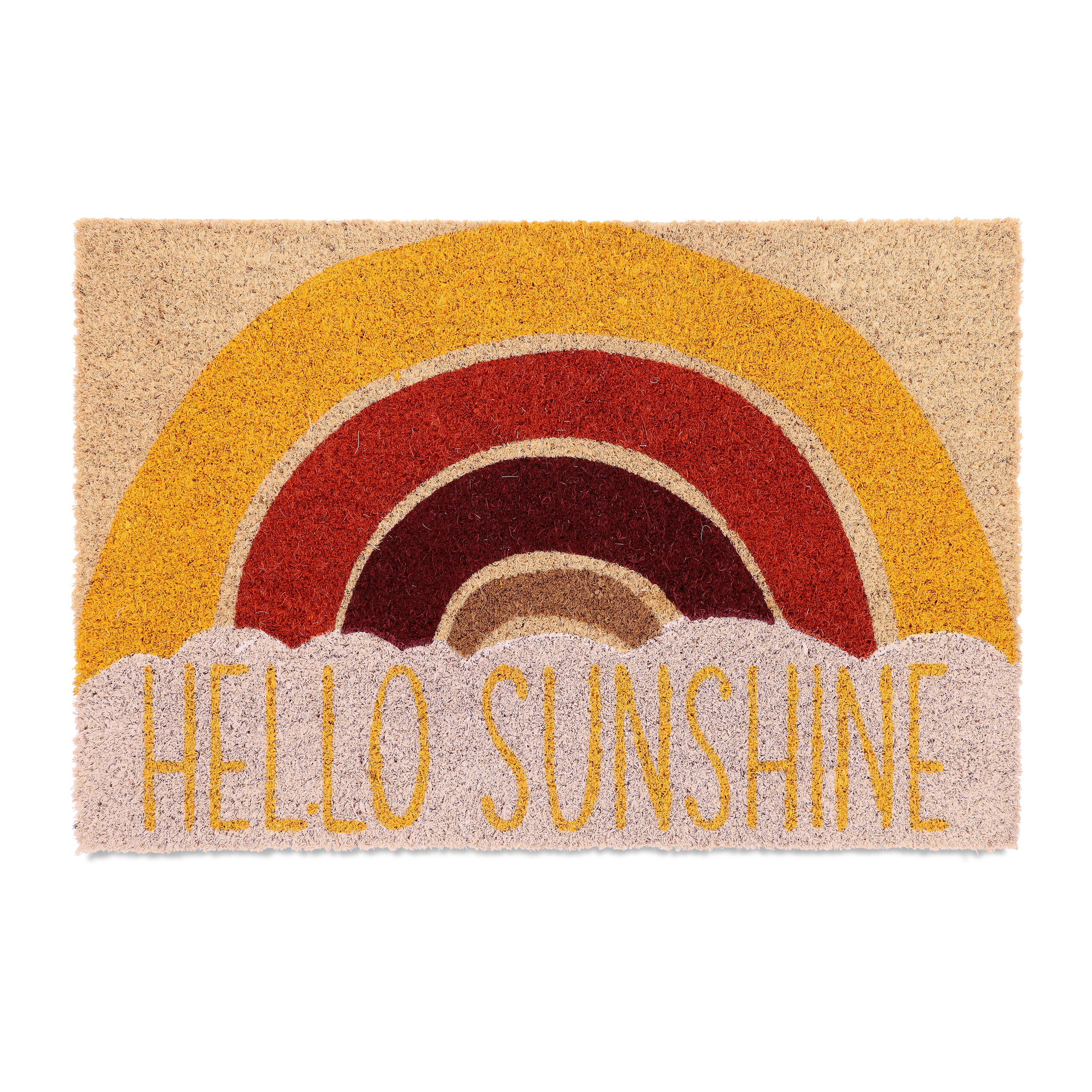 Relaxdays ROHOŽKA Vícebarevná kokosové vlákno protiskluzová Hello Sunshine 60x40 cm