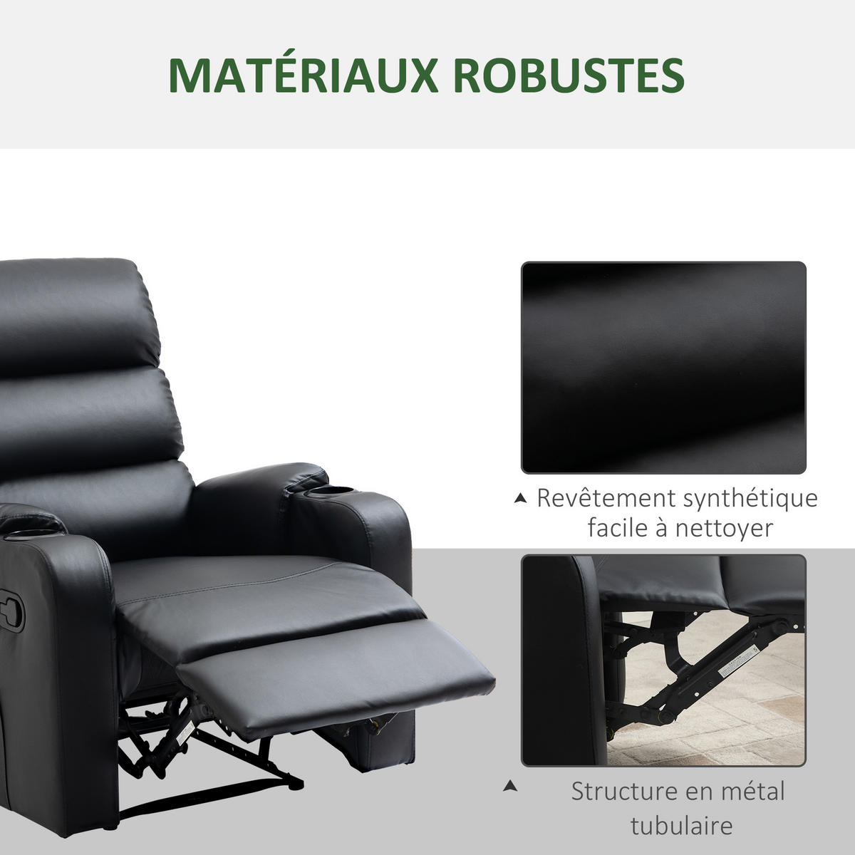 FERNSEHSESSEL DE-15350 mit verstellbarer Rückenlehne und Fußstütze Schwarz - Schwarz, Leder (89/100/79cm) - ComfortXL