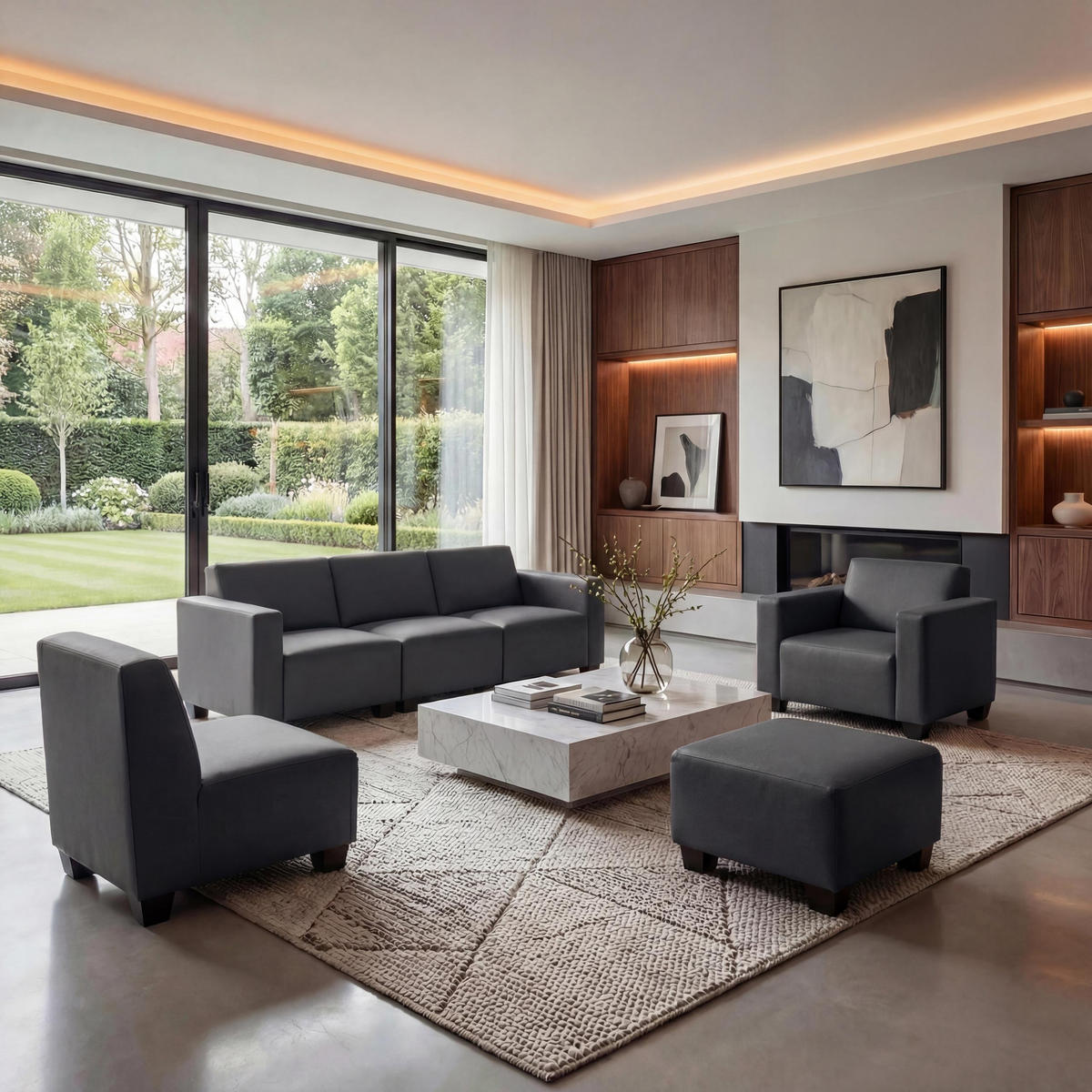 COUCH-GARNITUR Grau - Grau, Textil (193/76/72cm) - MCW