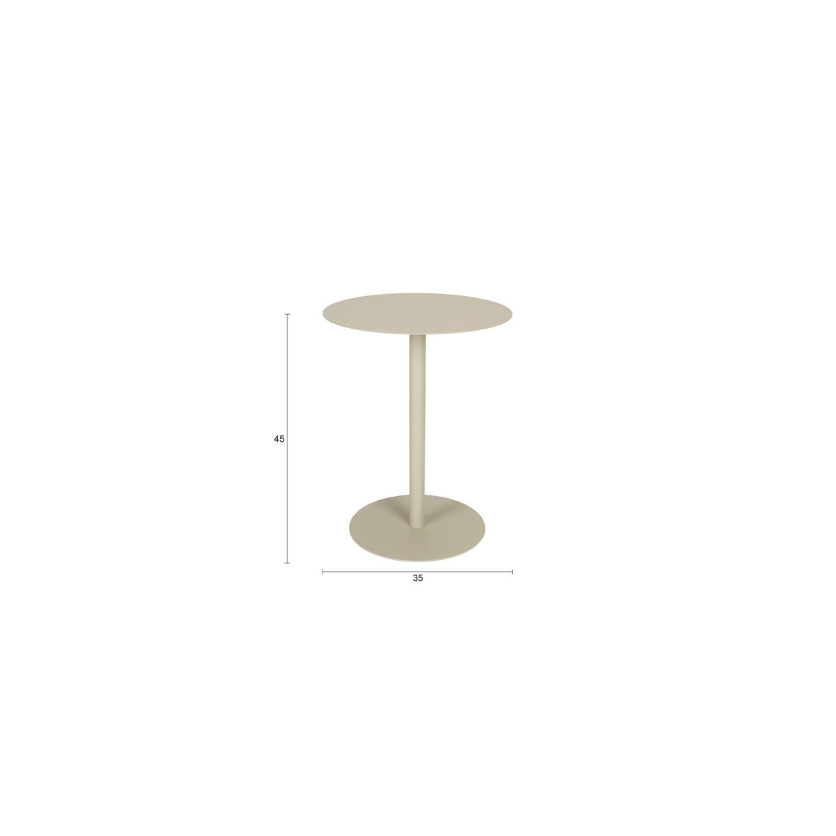 BEISTELLTISCH Snow 35 cm Beige - Beige, Metall (35/35/45cm) - Zuiver