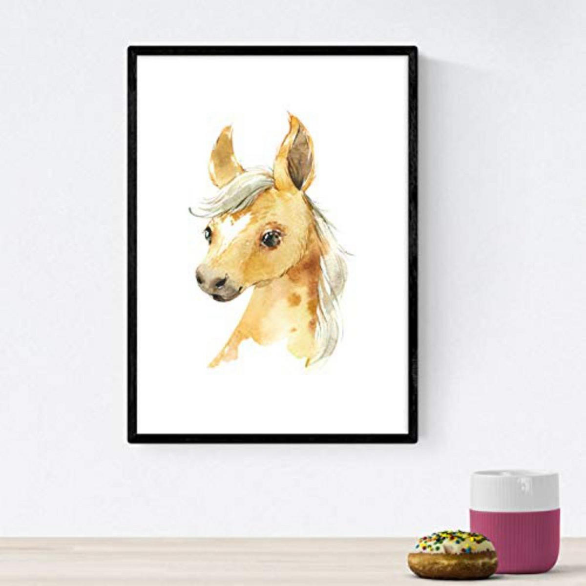 POSTER Set mit 4 Burro Horse Cow und Kaninchen A4 Rahmenlos - Klar, Papier (29.7/3cm) - Nacnic