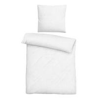 BETTWÄSCHE-GARNITUR Musselin UNI weiss, 135x200 cm + 80x80 cm - Weiß, Textil (135/200cm) - biberna