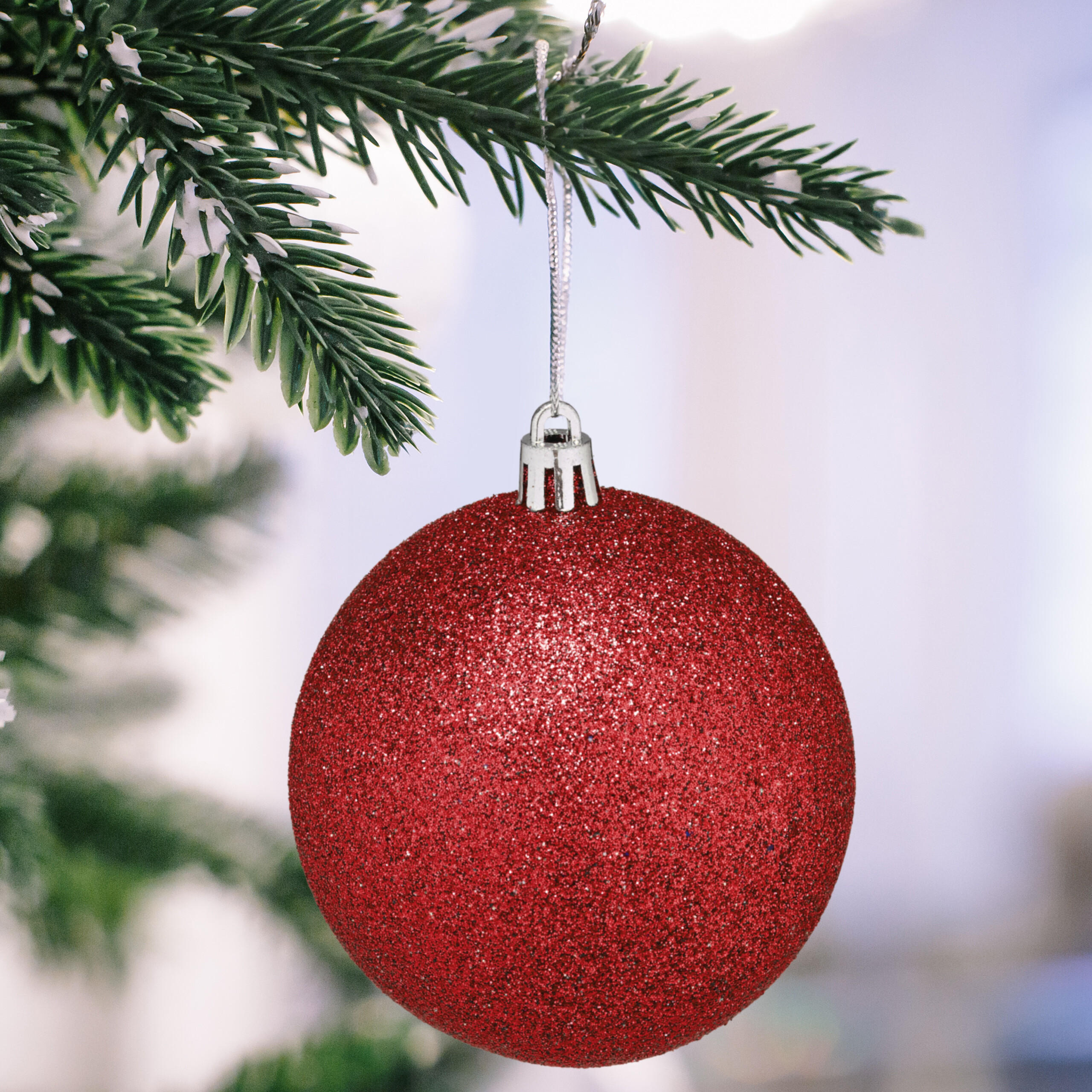 WEIHNACHTSKUGELN-SET 110-tlg. - Rot, Kunststoff (8/9/8cm) - Relaxdays