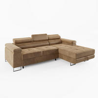 ECKSOFA VEMO MINI Rechts Beige Velour-Stoff Kompakter Komfort für Wohnräume - Beige, Textil (235/175cm) - Barchello