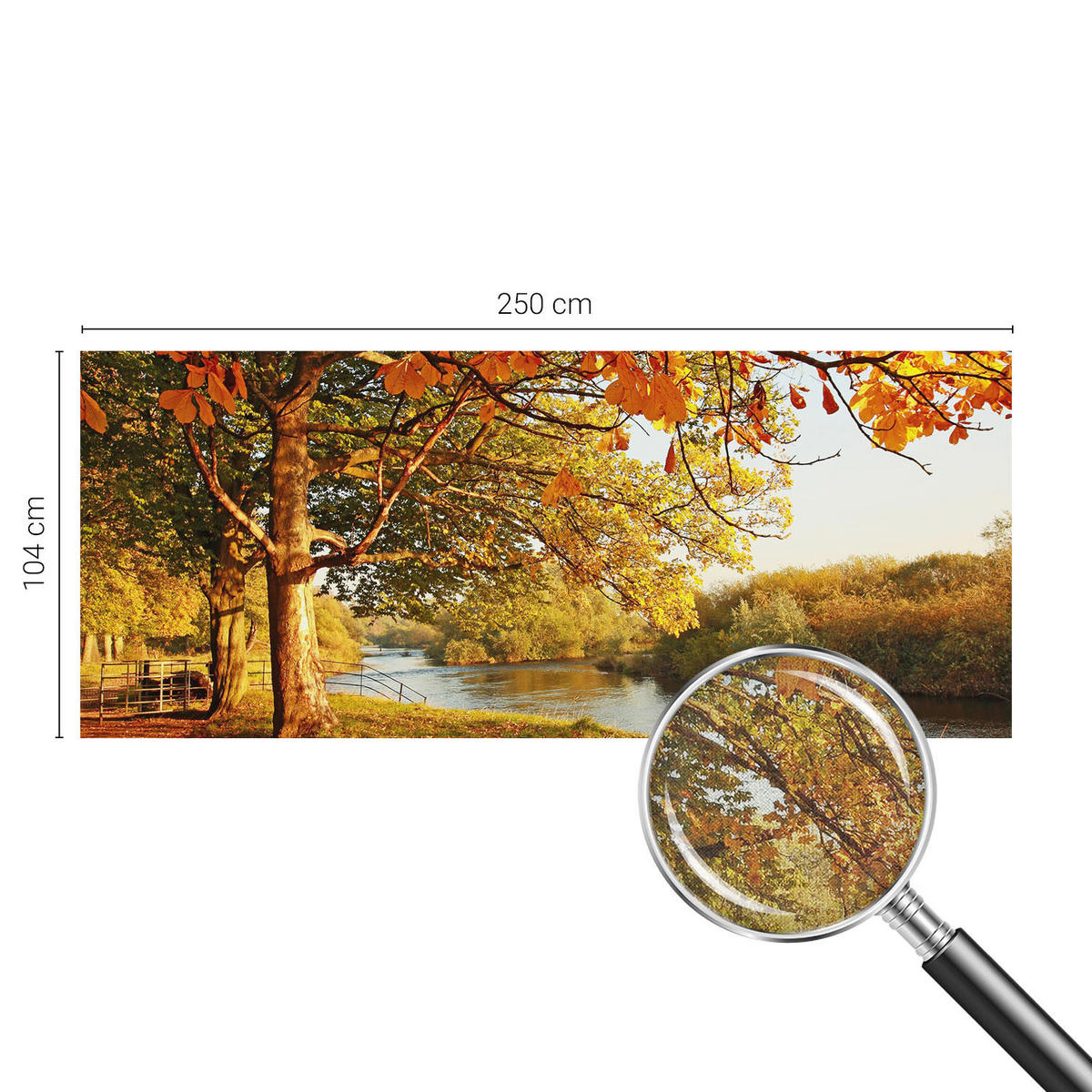 FOTOTAPETE 250x104 cm - Küstenherbst - Gelb, Textil (250/104cm) - Wallfluent