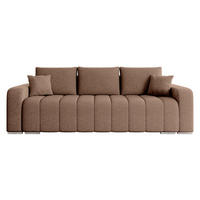 SCHLAFSOFA Pufetto Boucle - Hellbraun/Silberfarben, Holz/Textil (244/86/90cm) - MIRJAN24