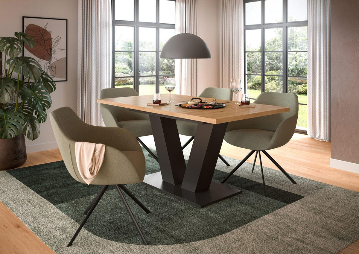 ESSTISCH Velo (B/H/T: ca. 150/76/90 cm) in grau/Artisan Oak Nachbildung - Grau, Holzwerkstoff (90/150/76cm)