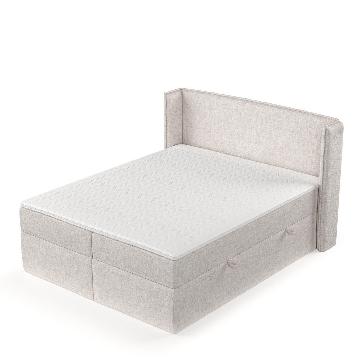 BOXBETT Viva 140/200 cm Hellbeige im Neve Stoff - Sandfarben/Schwarz, Holz/Holzwerkstoff (140/200cm) - AltaBeds