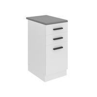 KÜCHENUNTERSCHRANK 40 cm, mit Arbeitsplatte, mit Schubladen, Weiß matt - Weiß, Holz (40/85/51.6cm) - B BELINI GROUP