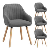 ESSZIMMERSTUHL 4er-Set, Samt, Massivholz, Dunkelgrau - Dunkelgrau/Naturfarben, Holz/Textil (42/81/50cm) - Woltu