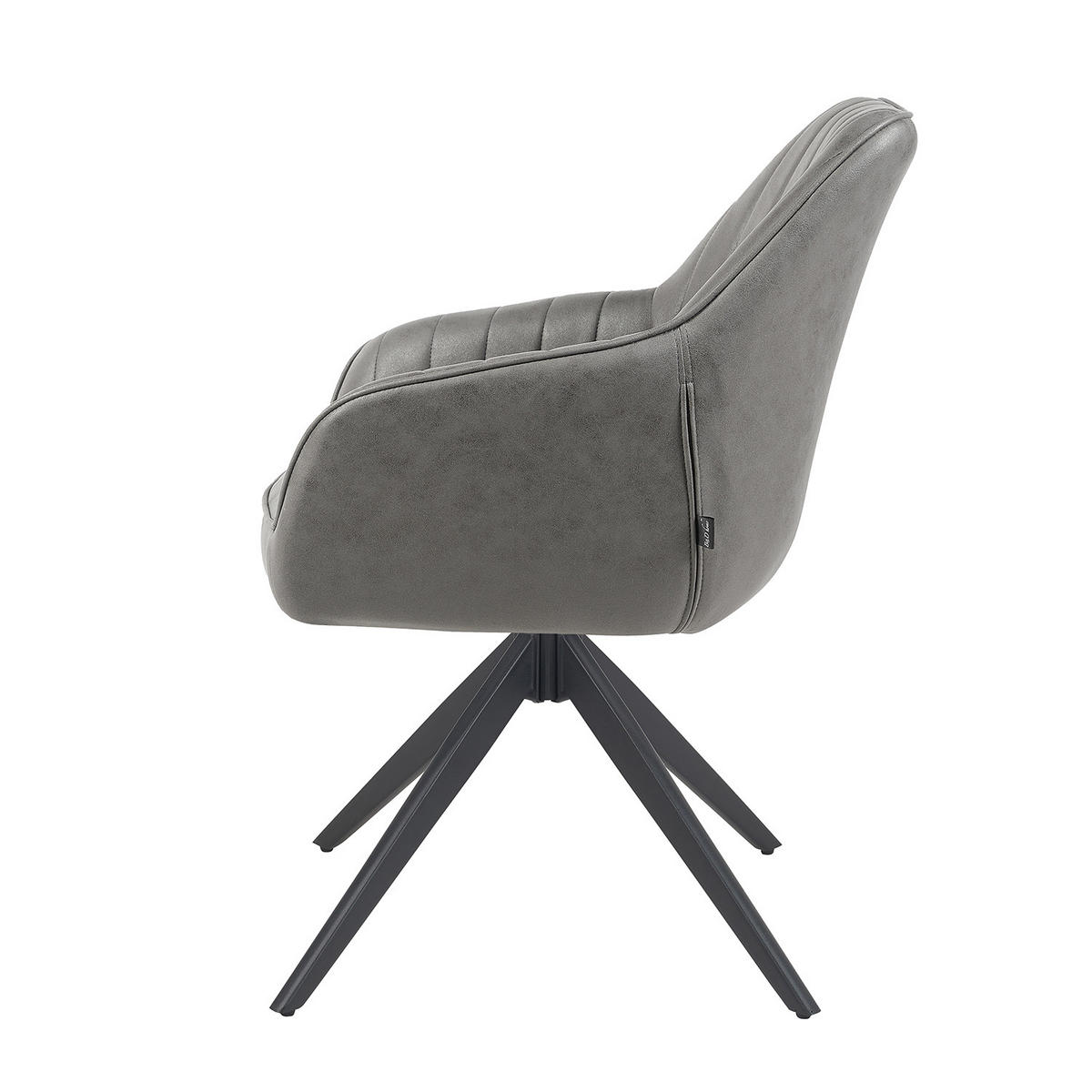 ARMLEHNSTUHL ARVIT - Schwarz/Grau, Textil/Metall (58/87/61cm) - B&D Home
