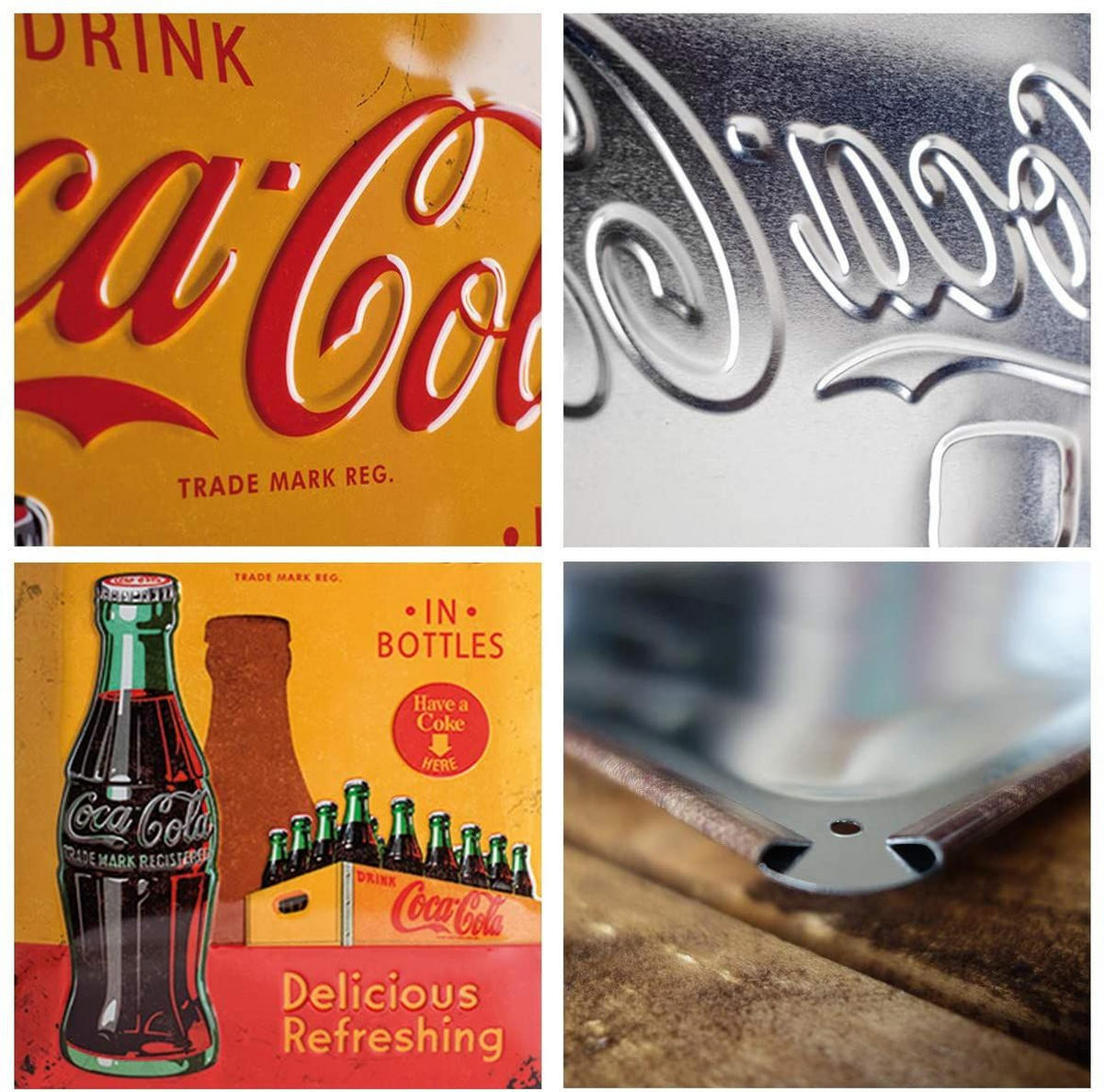 BLECHSCHILD 30/40 cm Coca-Cola Coca-Cola In Bottles Yellow - Multicolor, Metall (30/40/0.2cm) - Nostalgic-Art