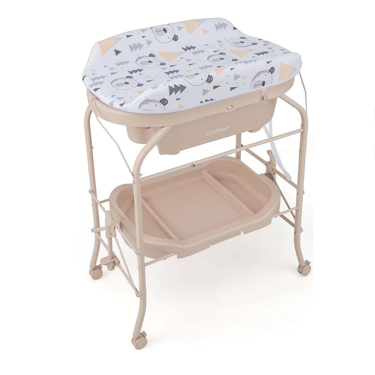 Costway Wickeltisch Beige 86x50 cm