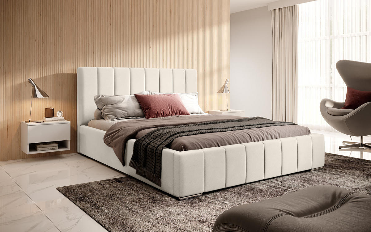 POLSTERBETT ALVORA 120x200 cm, Creme - Creme, Textil (200/120cm) - Fedve