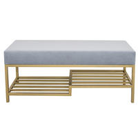 SITZBANK Loft 80 × 45 cm Grau - Goldfarben/Grau, Metall (80/45/35cm) - Design Möbel