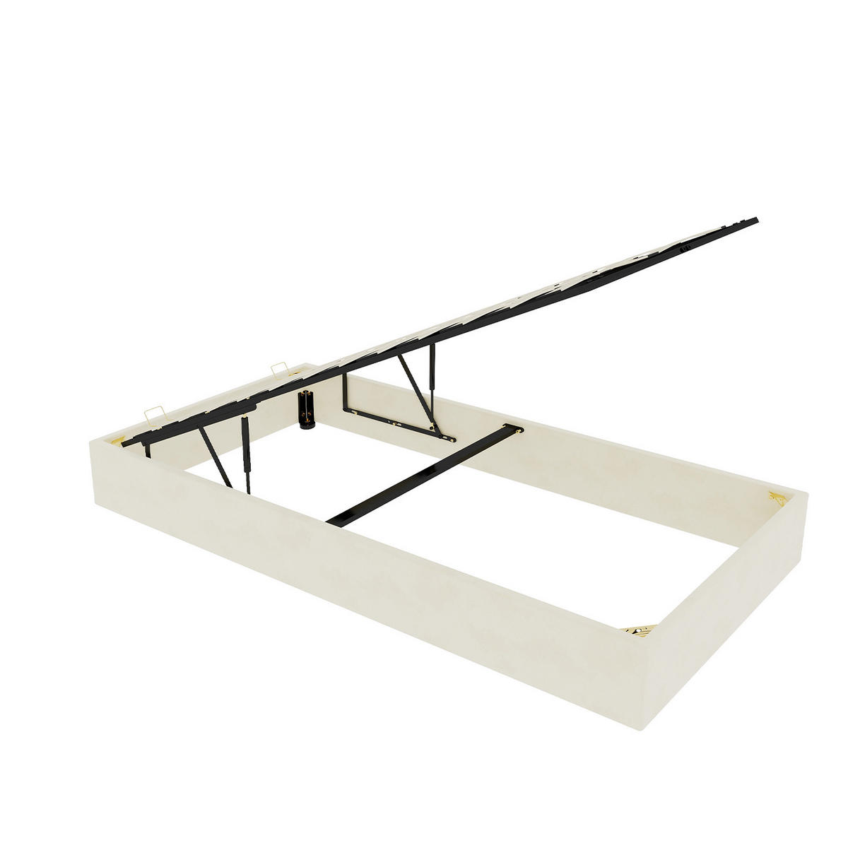 STAURAUMBETT 90/200 cm DE-35488 mit Gaslift Beige - Beige, Metall (90/200cm) - ComfortXL