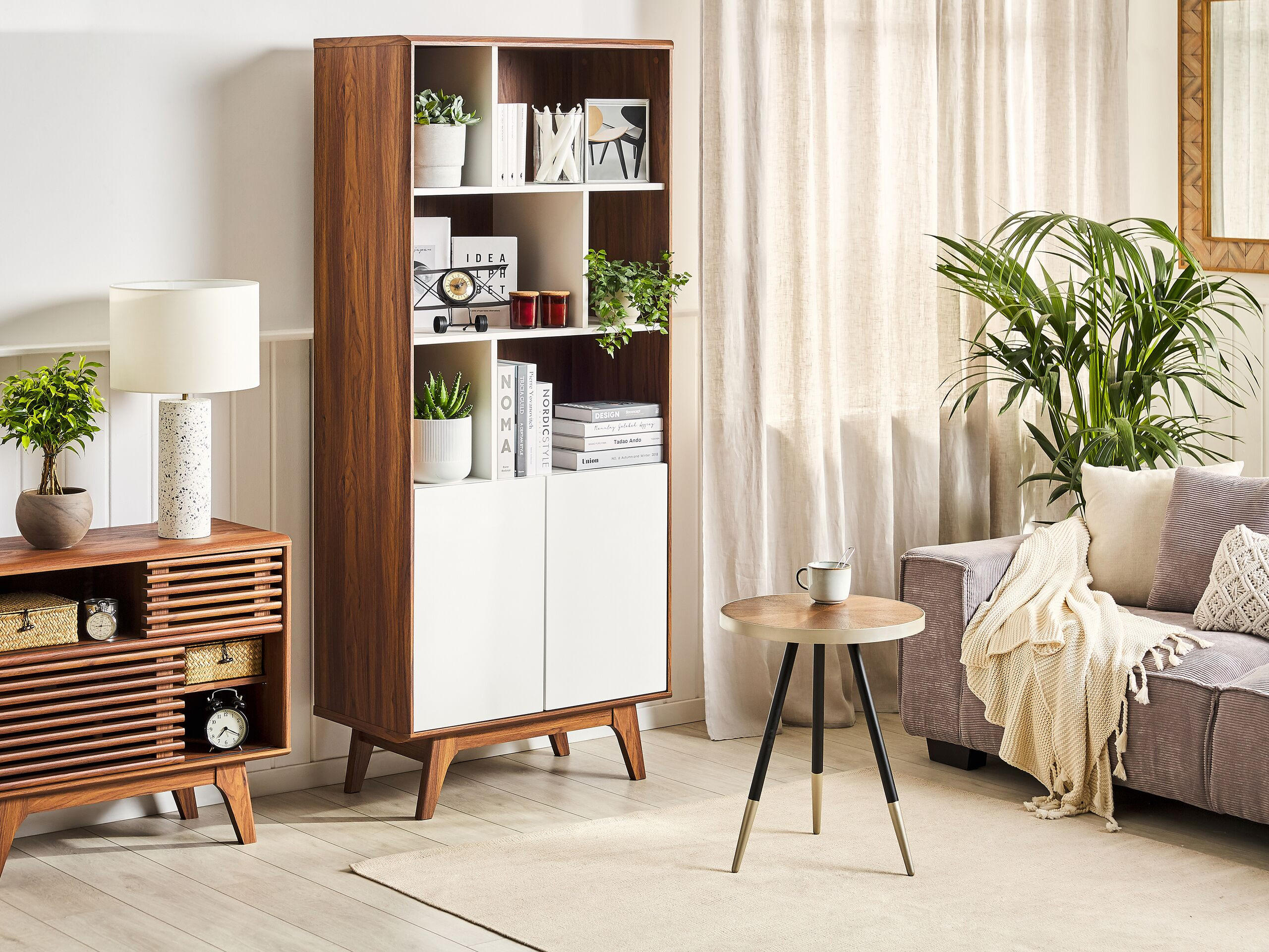SCHRANK 3 Fächer Columbus - Dunkelbraun, Holzwerkstoff (79/182/40cm) - Beliani