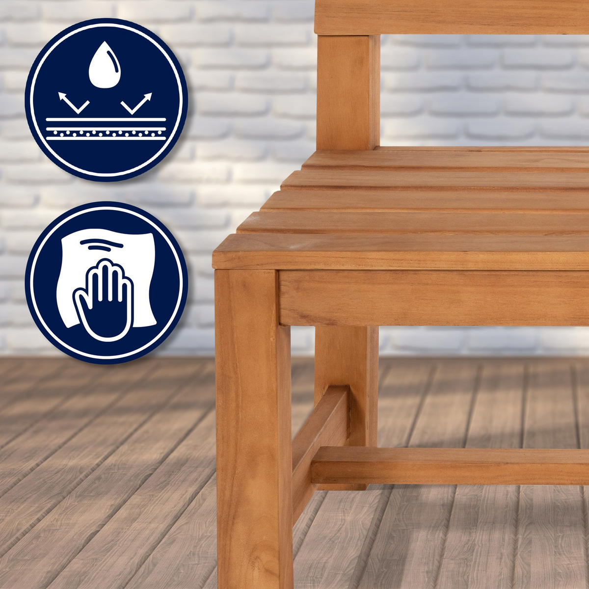 GARTENBANK 180/50 cm Holz teak - Teakfarben, Holz (180/85/50cm) - CLP