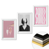 WANDBILDER 3er-Set - 20x30 cm Weißer Rahmen - Stilvolles Porträt, Champagner-Entspannung - Weiß, Kunststoff (20/30cm) - ArtPrintCave