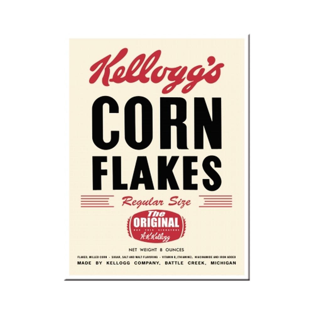 MAGNET 6/8 cm Kellogg's Corn Flakes Retro Package - Multicolor, Metall (6/8/0.1cm) - Nostalgic-Art
