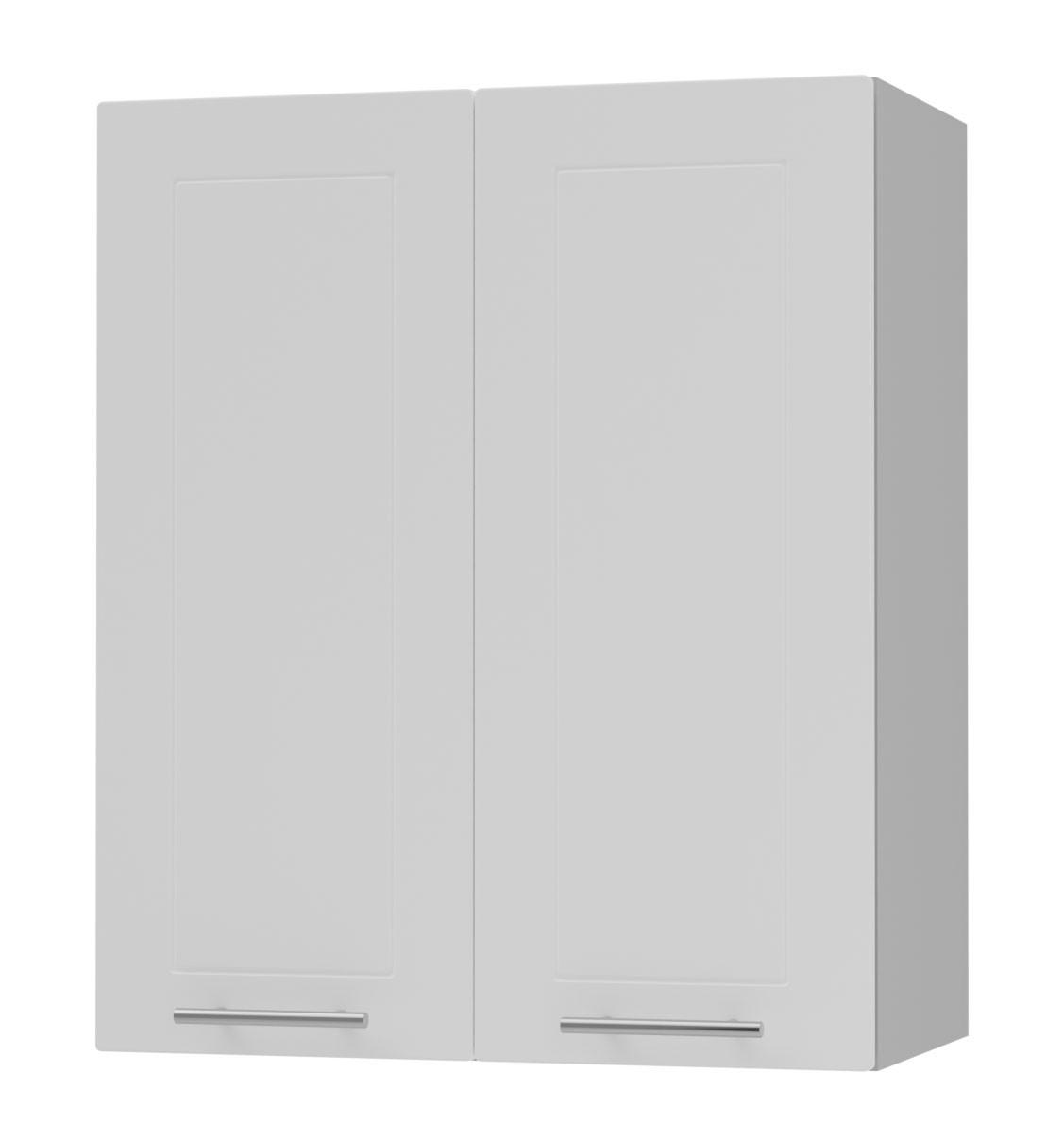 KÜCHENHÄNGESCHRANK Kvantum W3/60 Weiß Matt / Grau Matt 60 / 32,5 / 72cm - Weiß/Grau, Holz/Holzwerkstoff (60/72/32.5cm) - Feldmann-Wohnen