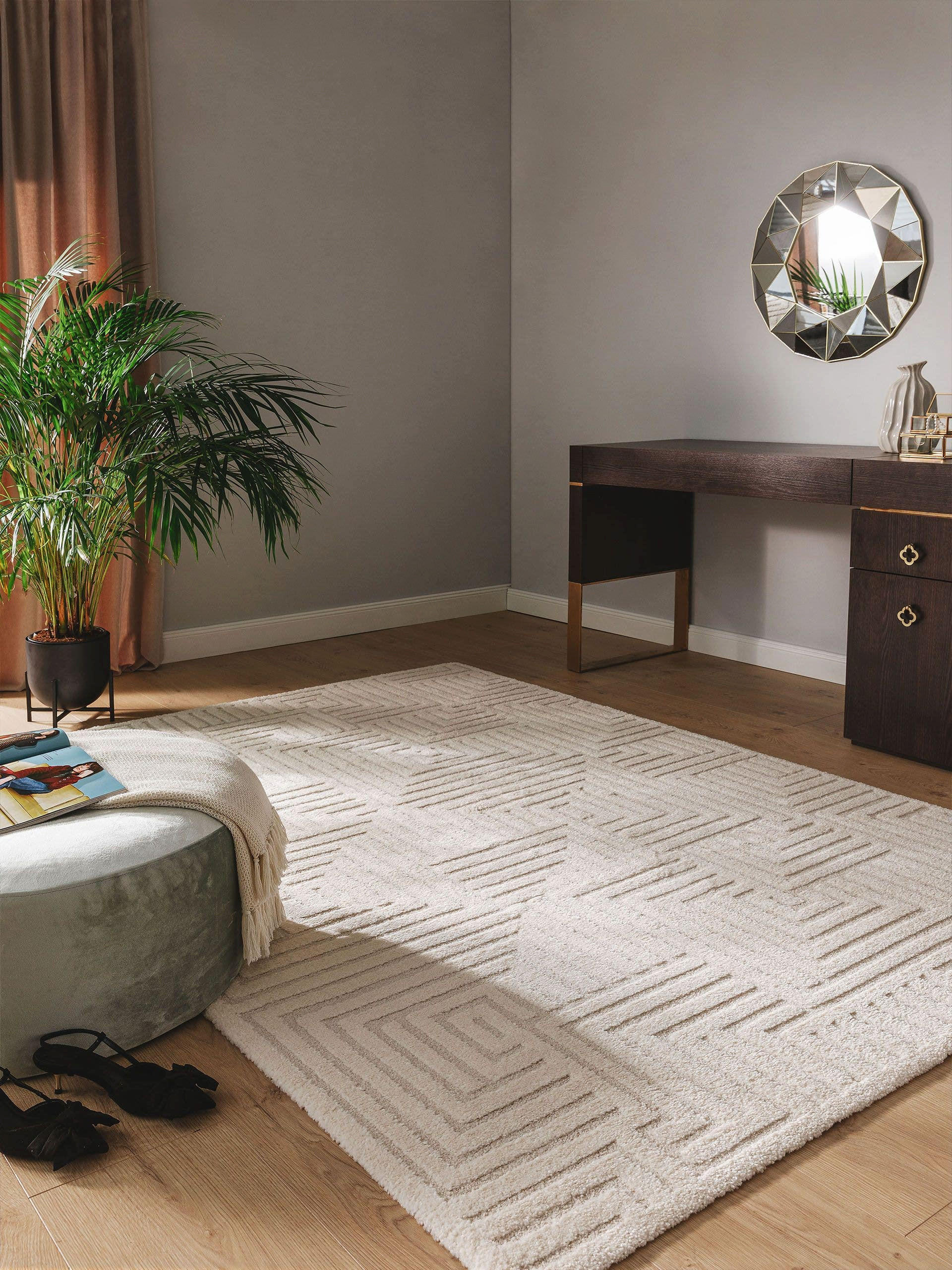 TEPPICH Eve Cream/Beige 160x230 cm - Creme, Textil (160/230cm) - benuta Nest