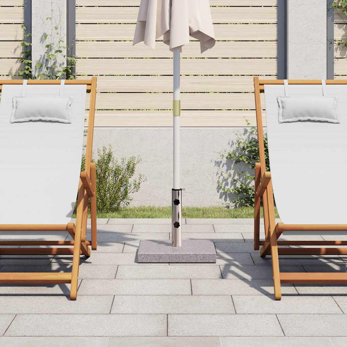 SONNENSCHIRMSTÄNDER Ständer Basis Quadrat 20Kg - Grau, Stein (40/40cm) - vidaXL