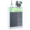 KOMMODE Pino Fronten in Grau Hochglanz - Grau, Holzwerkstoff (56/86.5/36cm) - Vladon