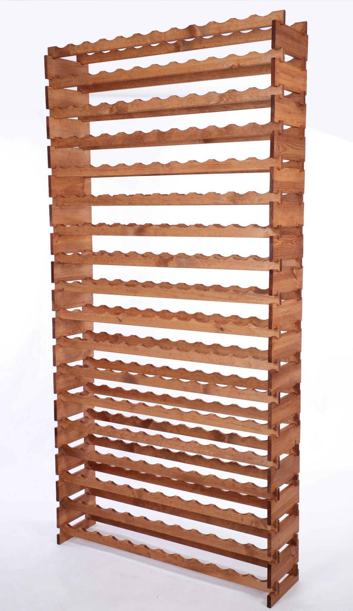 WEINREGAL VINOTECA FLEX PRO HxBxT 247x123x28cm 216 Flaschen auf 18 Ebenen Braun geölt - Braun, Holz (123/247/28cm) - PROREGAL