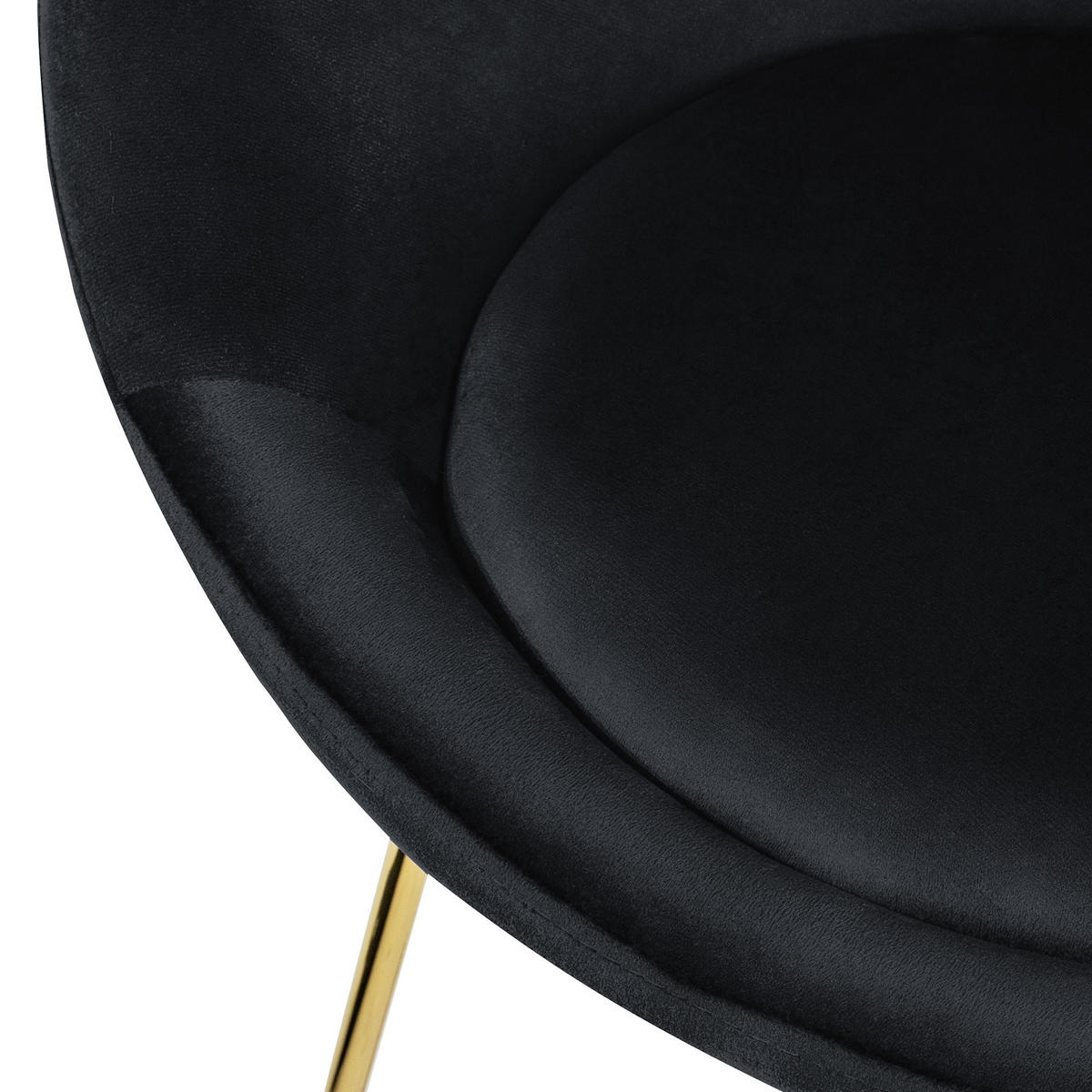 STUHL Samt schwarz - Schwarz, Metall (58/74/65cm) - ML-DESIGN