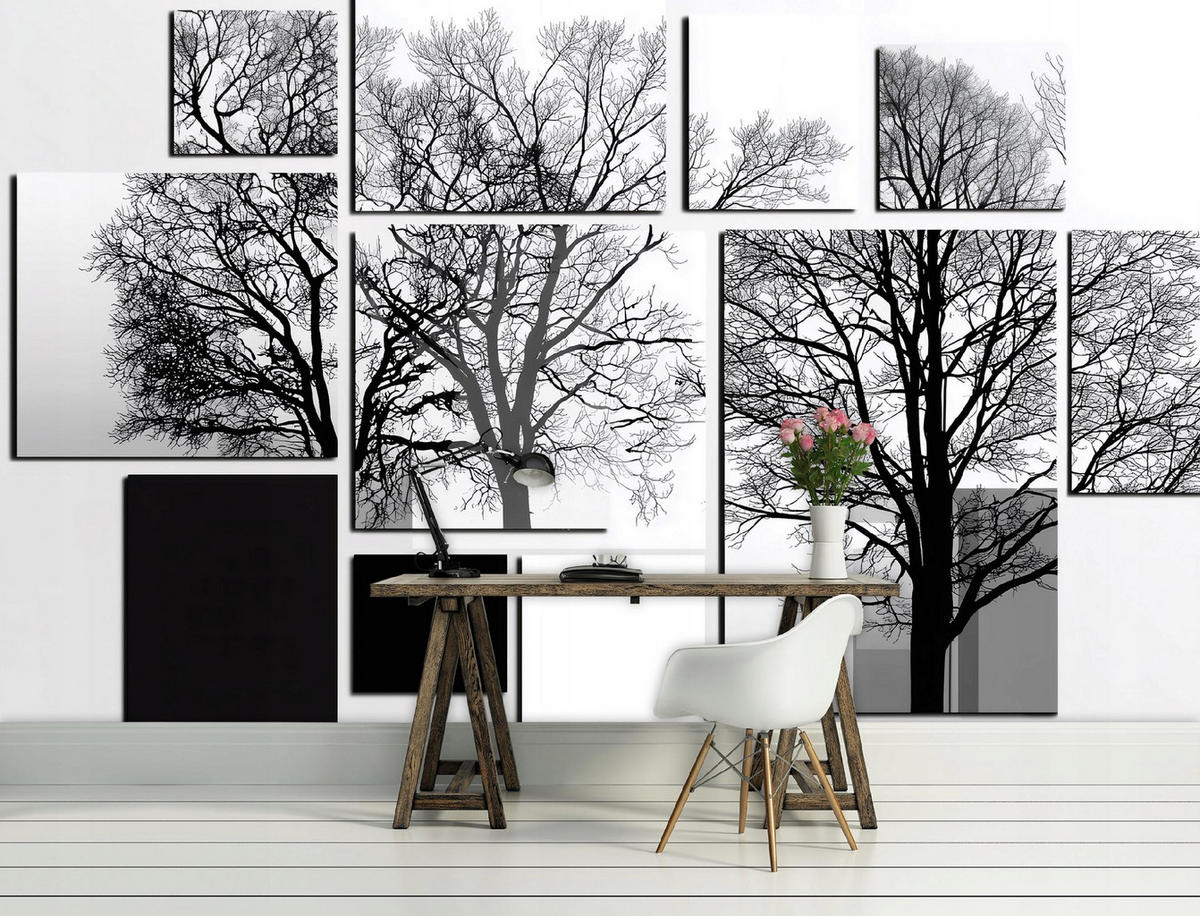 FOTOTAPETE Abstrakt Geometrisch Grau 350x250 cm - Multicolor, Papier (350/250cm) - Wallarena