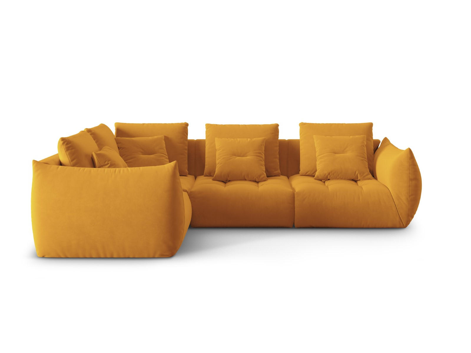 ECKSOFA modular links Bloom aus Samt gelb 3 Sitzplätze - Gelb, Textil (216/316cm) - Micadoni