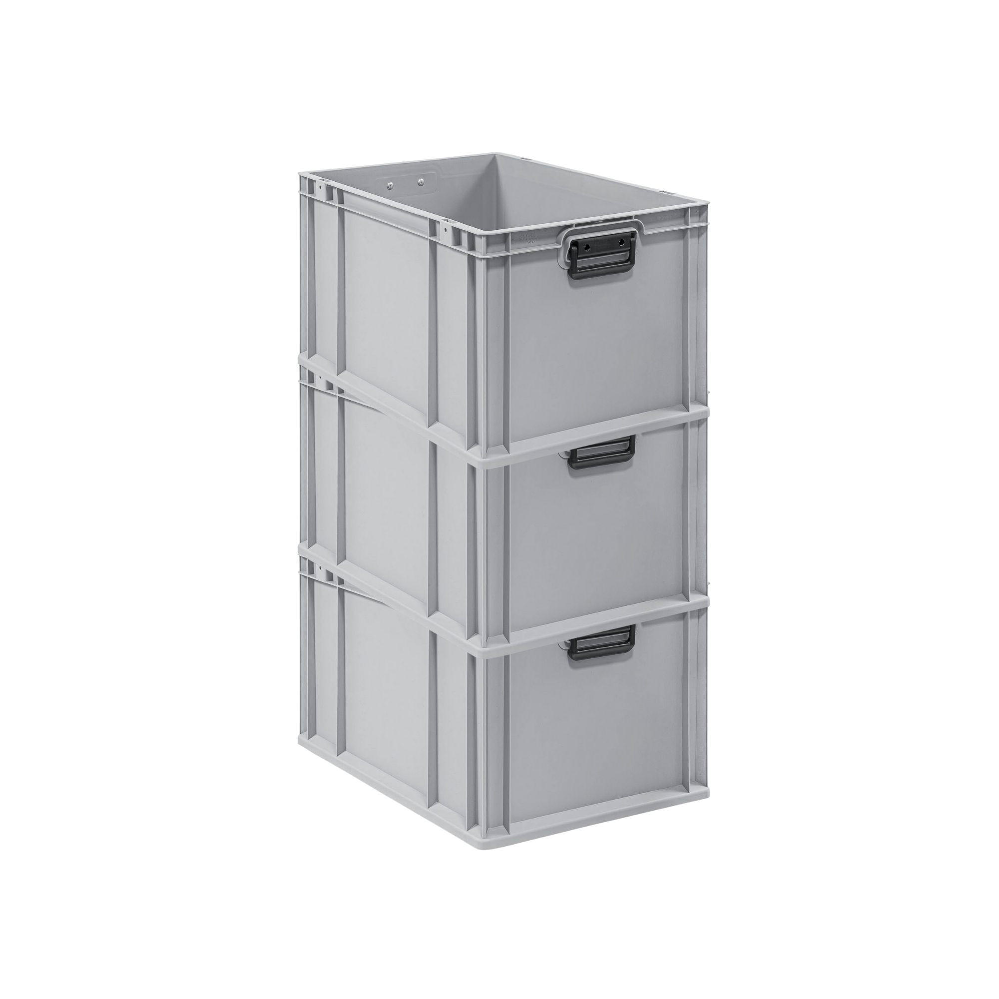 EUROBOX 3x Nextgen Portable Duo 32x40x60cm 65 Liter - Grau, Kunststoff (40/32/60cm) - PROREGAL