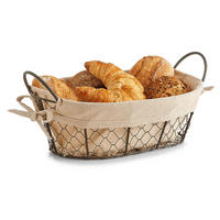 KORB für Brot Country Style 30/21/11 cm - Beige, Metall (21/11/30cm) - ZELLER