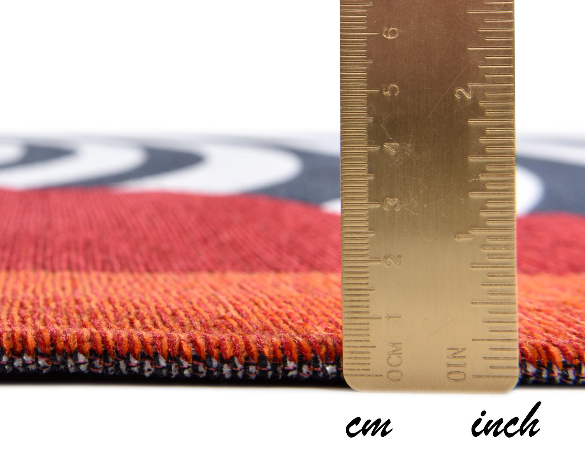 Thumbnail - Gino Falcone Flachwebeteppich, Rot, Textil, Pop-Art, Quadratisch, 100x100 cm, Oeko-Tex®, für Fußbodenheizung geeignet, T...