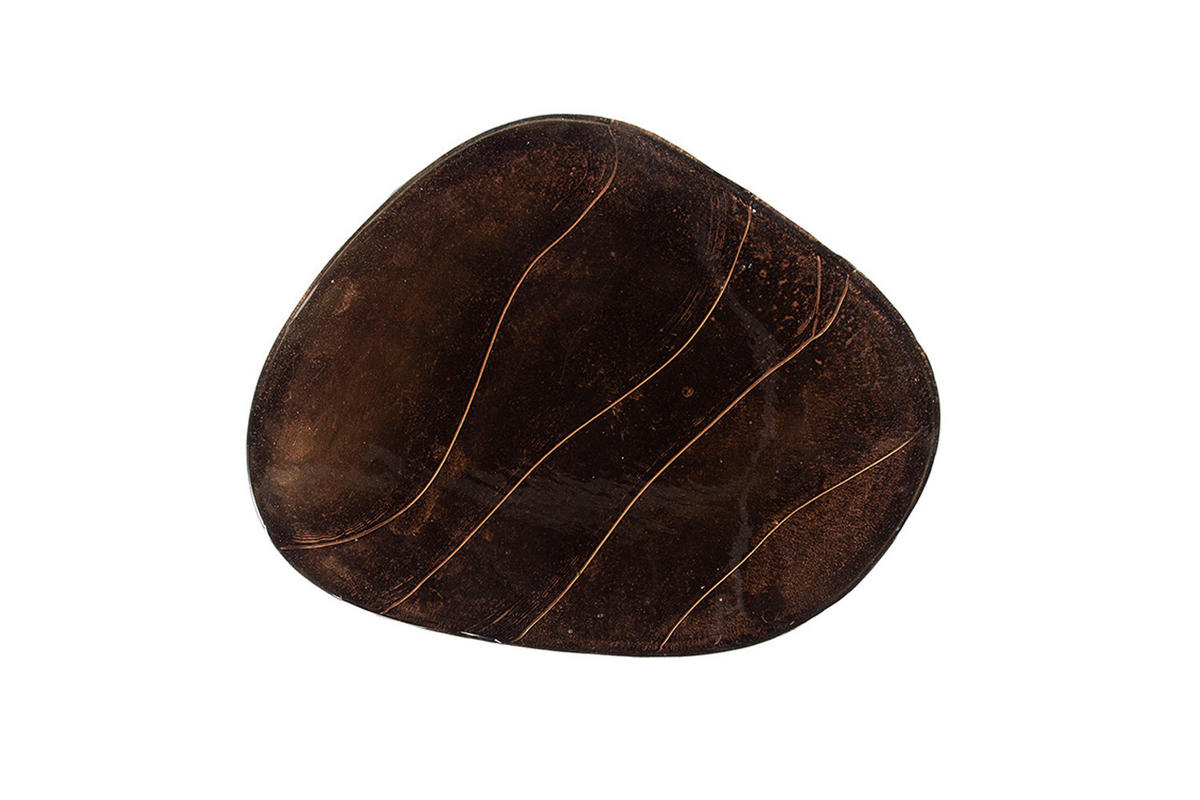 BEISTELLTISCH DARI Braun Glas - Braun/Kupferfarben, Glas/Metall (50/42/55cm) - KAWOLA