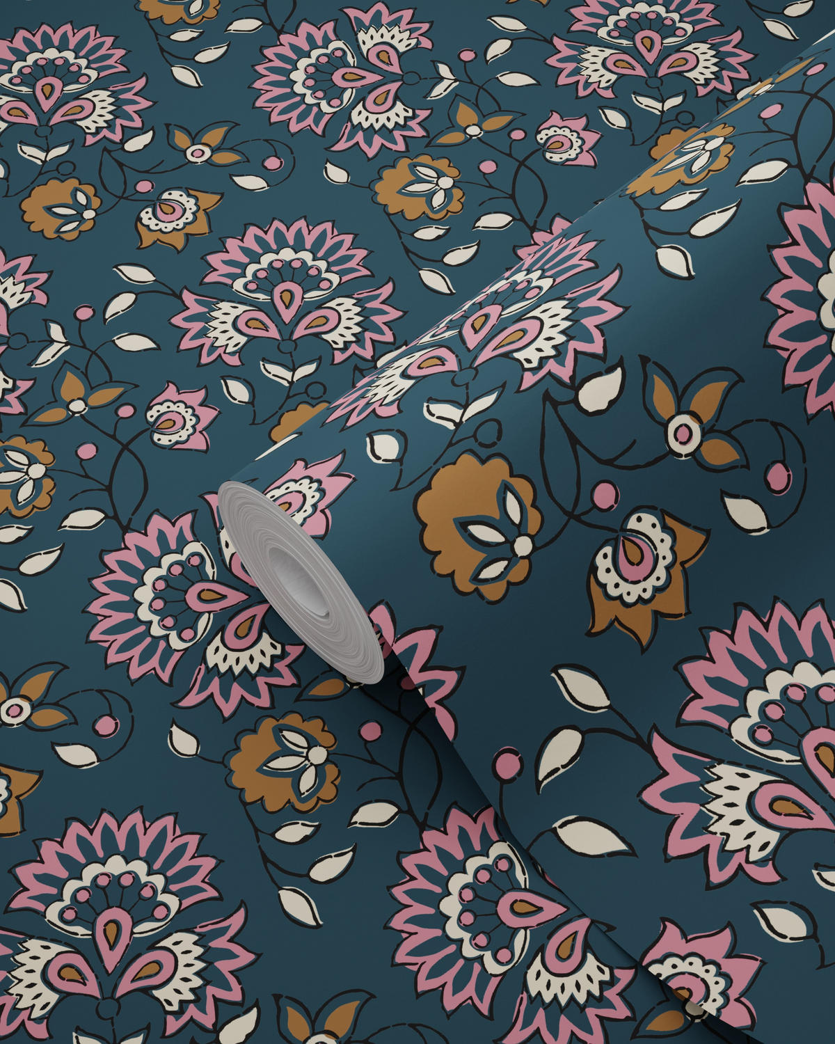 TAPETE Blumenmuster 50 x 900 cm - Blau, Papier (50/900cm) - ESTAhome