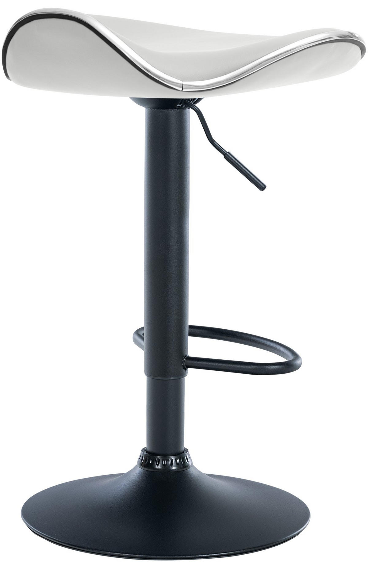 BARHOCKER Lederlook Weiß - Schwarz/Weiß, Textil/Metall (45/71/45cm) - CLP