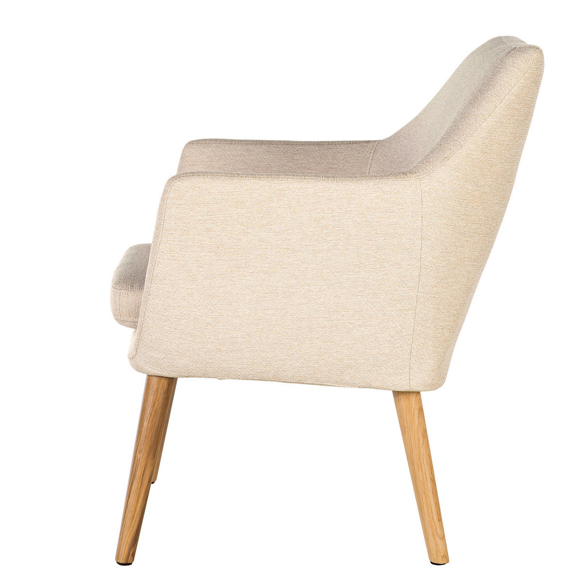 LOUNGESESSEL - Eichefarben/Beige, Eichenholz/Textil (66/80/68cm) - home24