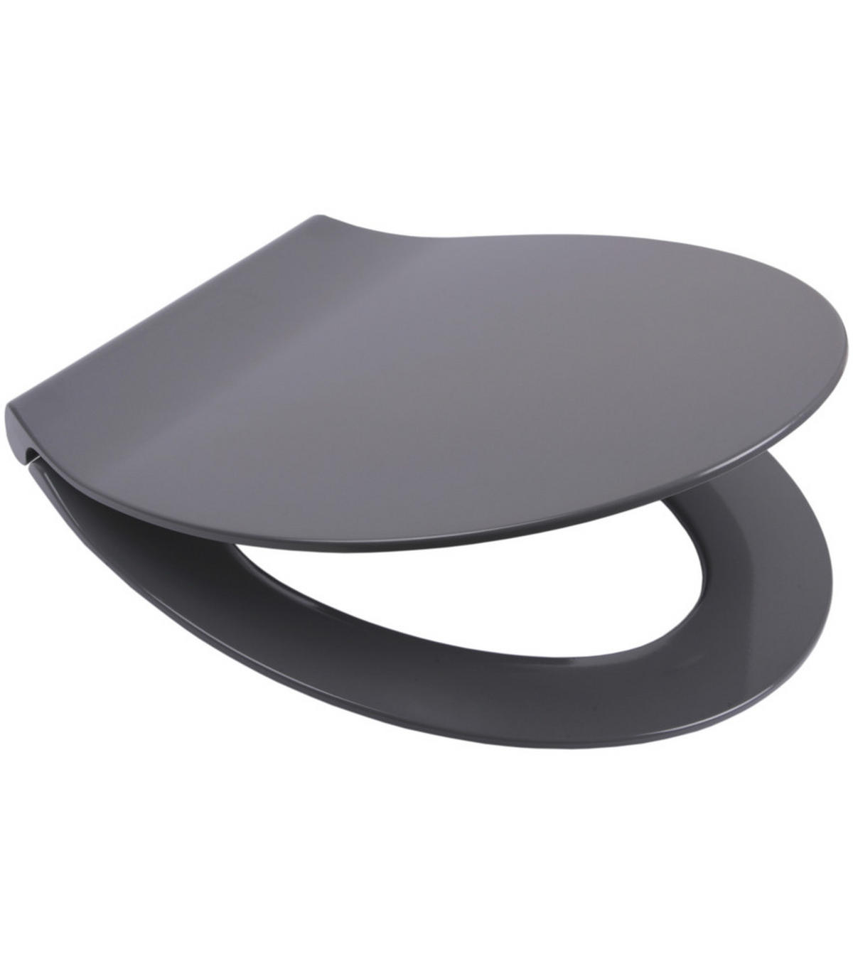 WC-SITZ mit Absenkautomatik Flat Grau - Grau, Holzwerkstoff (38/6/47cm) - Sanilo