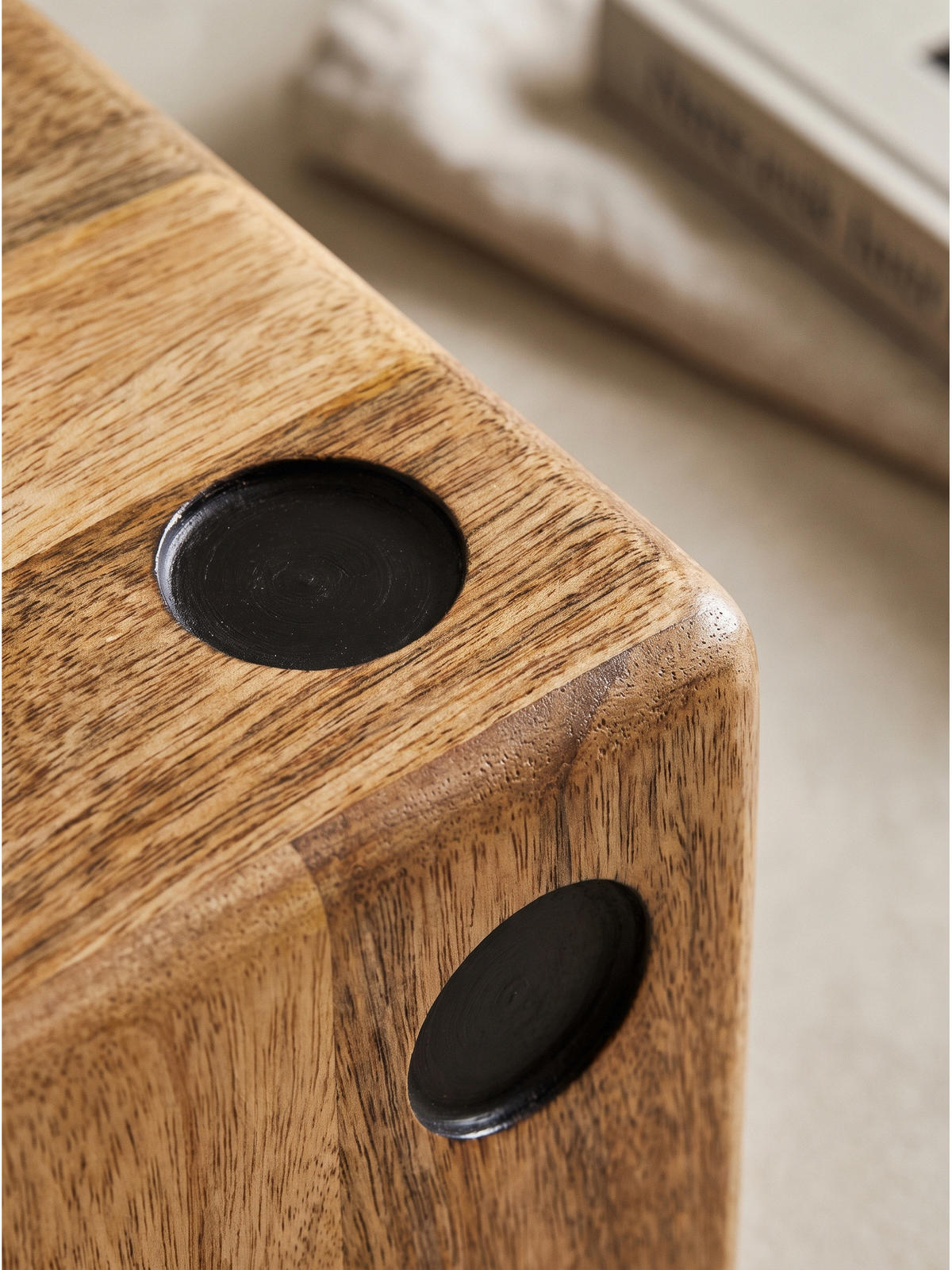 SITZHOCKER SINTRA, Mango Massivholz, 41 x 41 x 41 cm - Braun, Holz (41/41/41cm) - KADIMA DESIGN