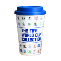 REISEBECHER 564 Weiß, Blau, 350 ml, Coffee To Go Becher, Thermobecher, Trinkbecher, Kunststoff, Wiederverwendbar, Deckel, Büro, Auto, unterwegs - Blau/Weiß, Kunststoff (0.35L) - JUNG