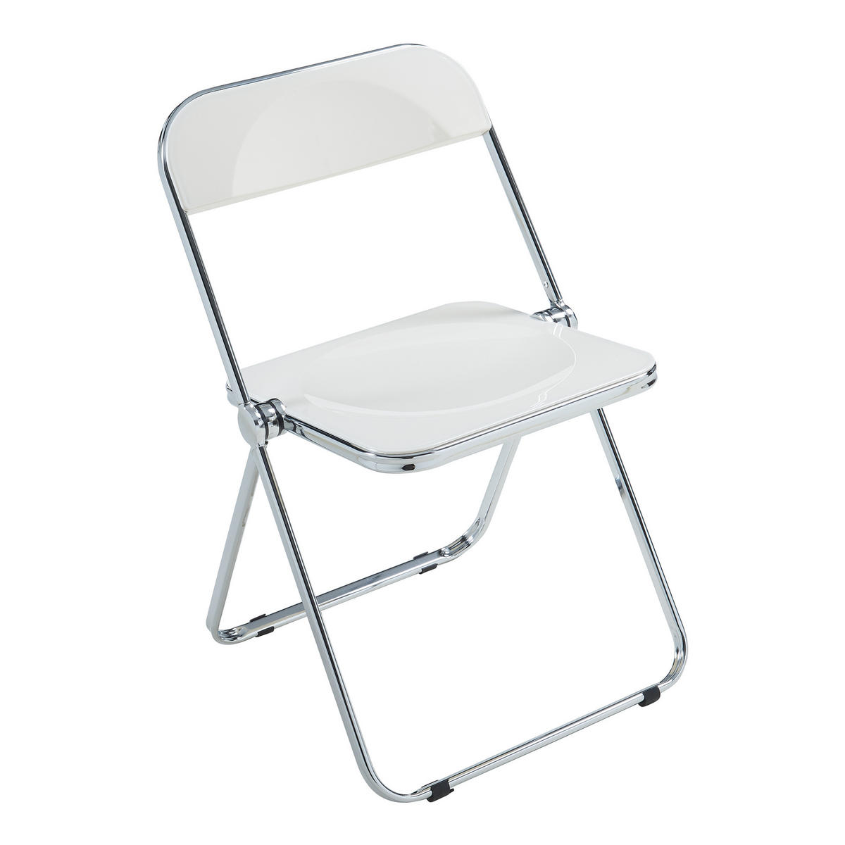 KLAPPSTUHL-SET Pornainen 2 TLG. - Weiß, Kunststoff/Metall (46/74/47cm) - [en.casa]